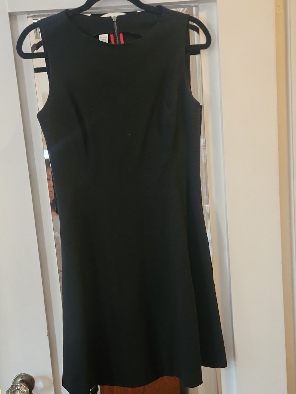 SPANX Black Sleeveless Mini A-Line Dress with Subtle Flare